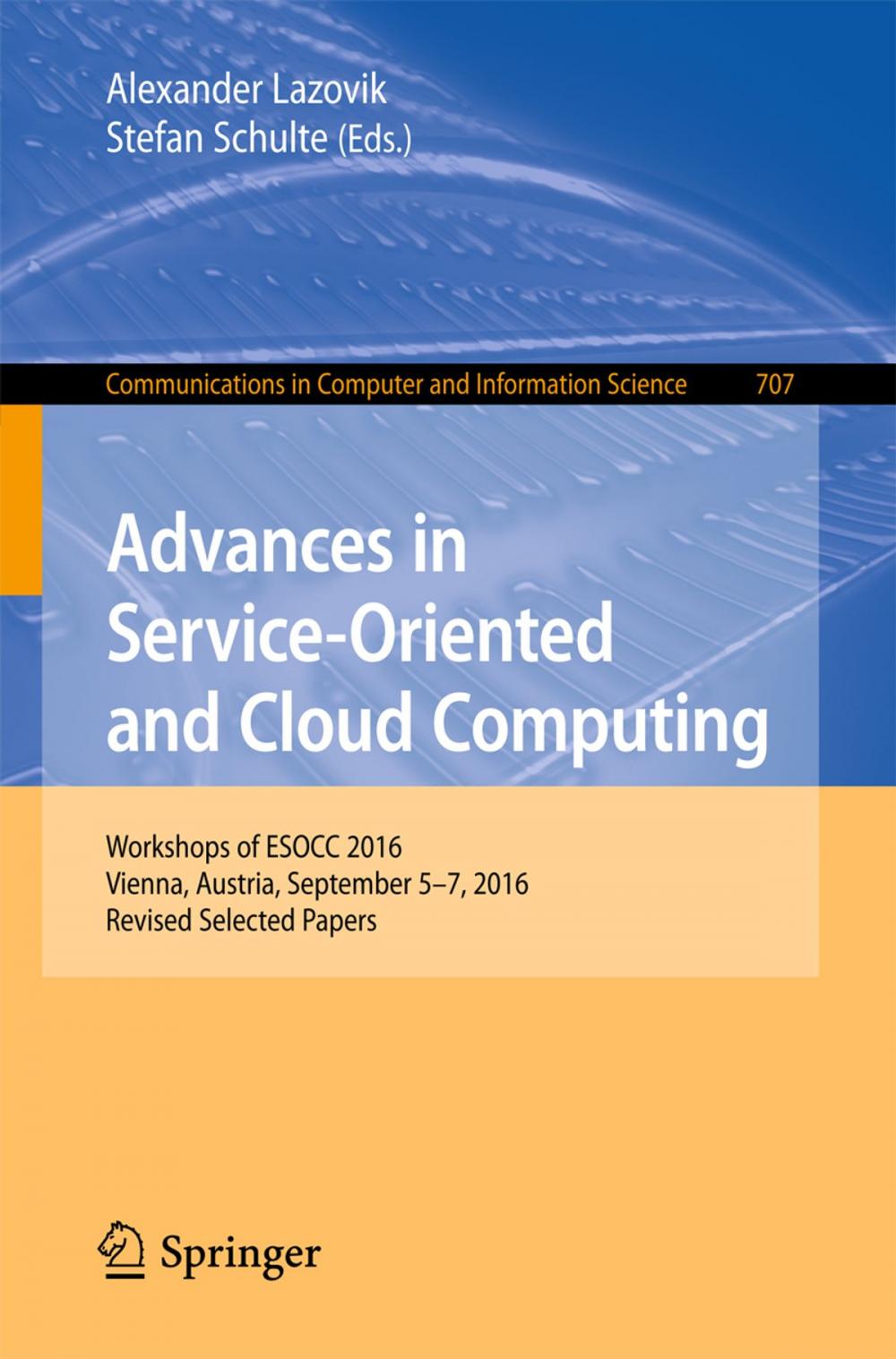 Big bigCover of Advances in Service-Oriented and Cloud Computing