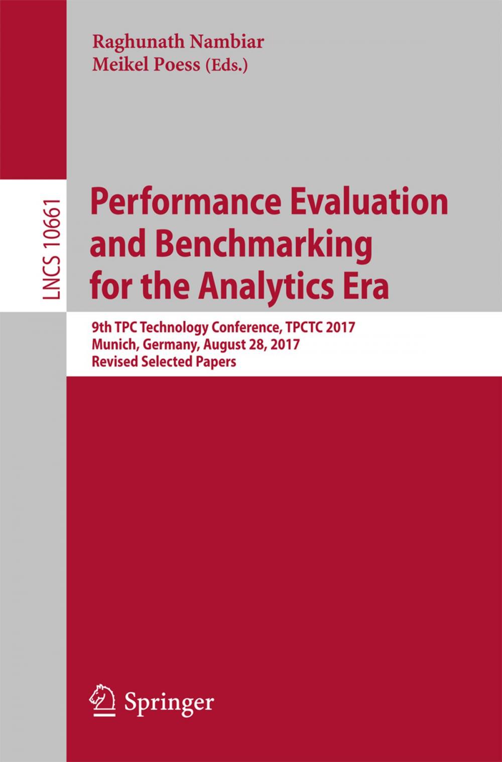 Big bigCover of Performance Evaluation and Benchmarking for the Analytics Era