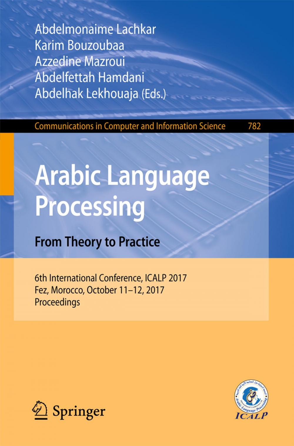Big bigCover of Arabic Language Processing: From Theory to Practice