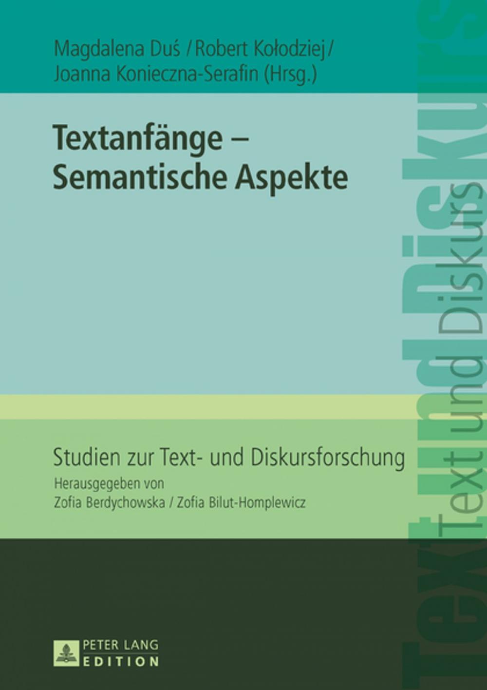 Big bigCover of Textanfaenge Semantische Aspekte