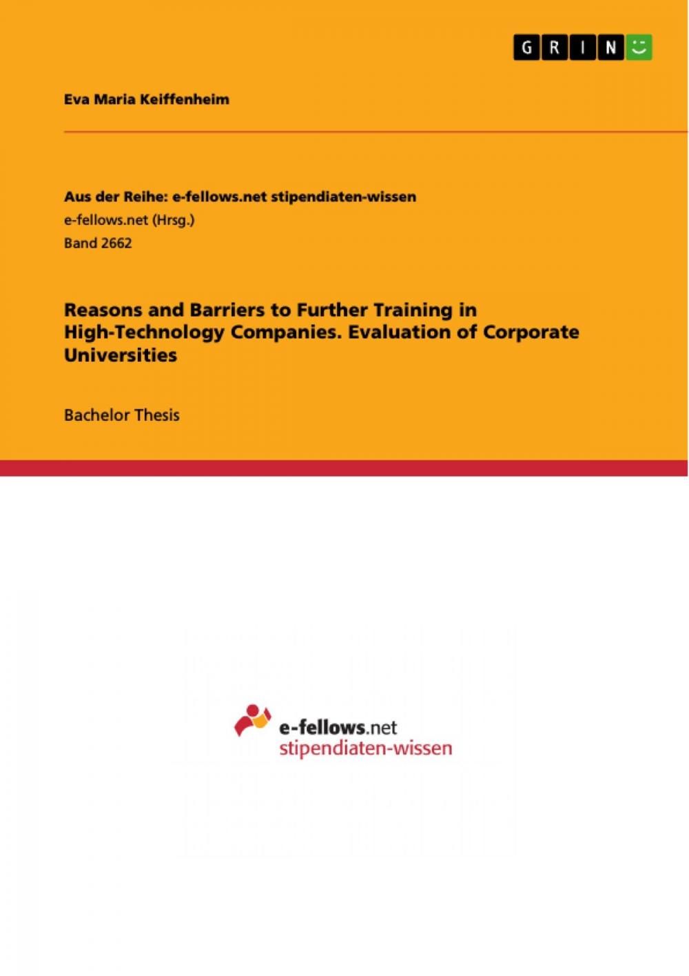 Big bigCover of Reasons and Barriers to Further Training in High-Technology Companies. Evaluation of Corporate Universities