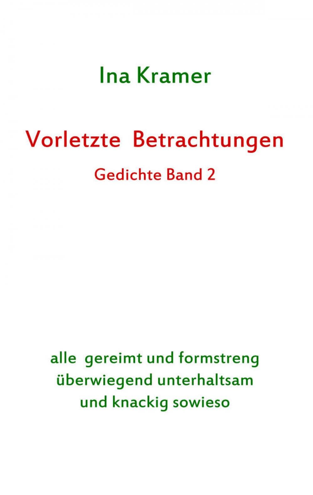 Big bigCover of Vorletzte Betrachtungen