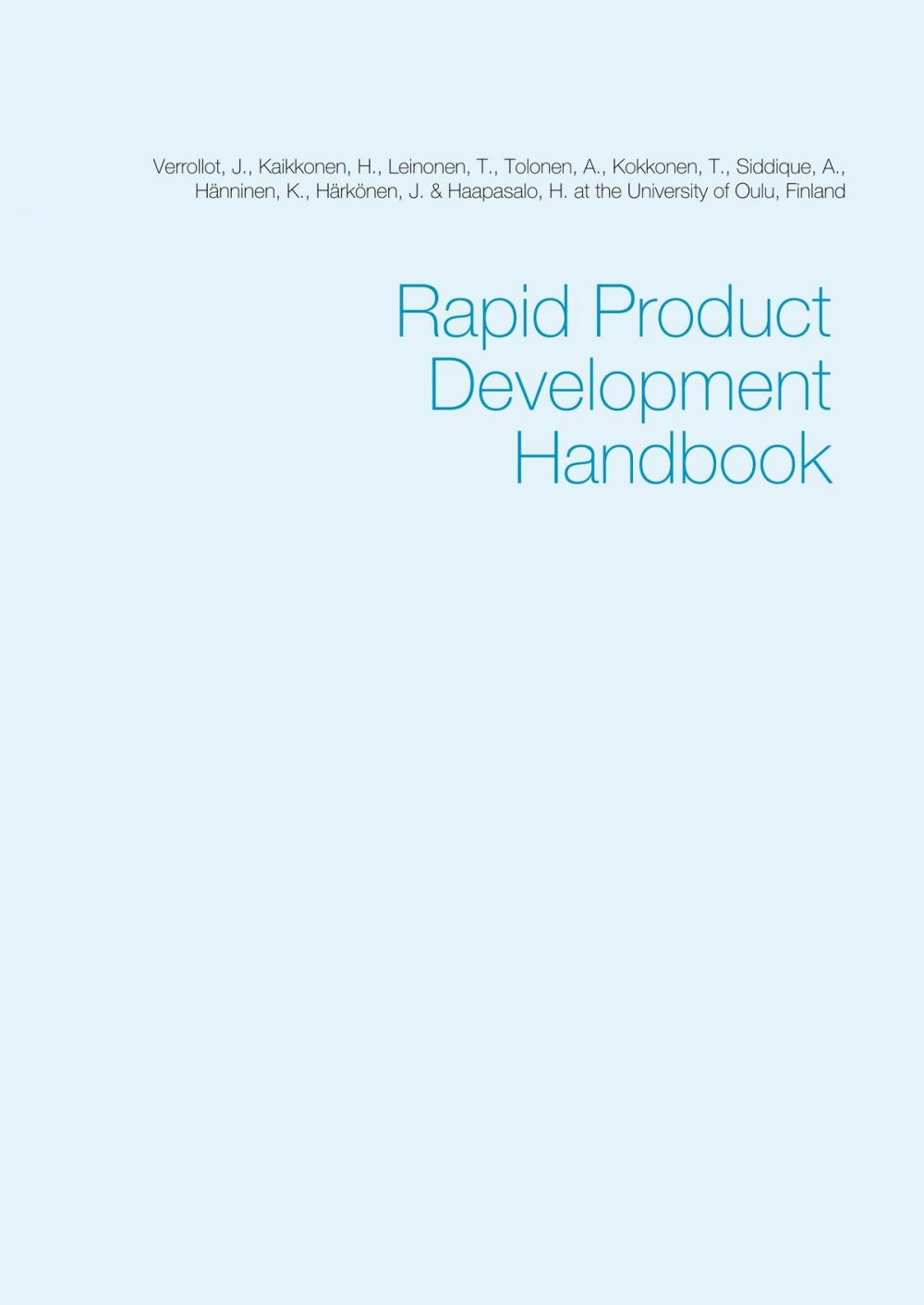 Big bigCover of Rapid Product Development Handbook