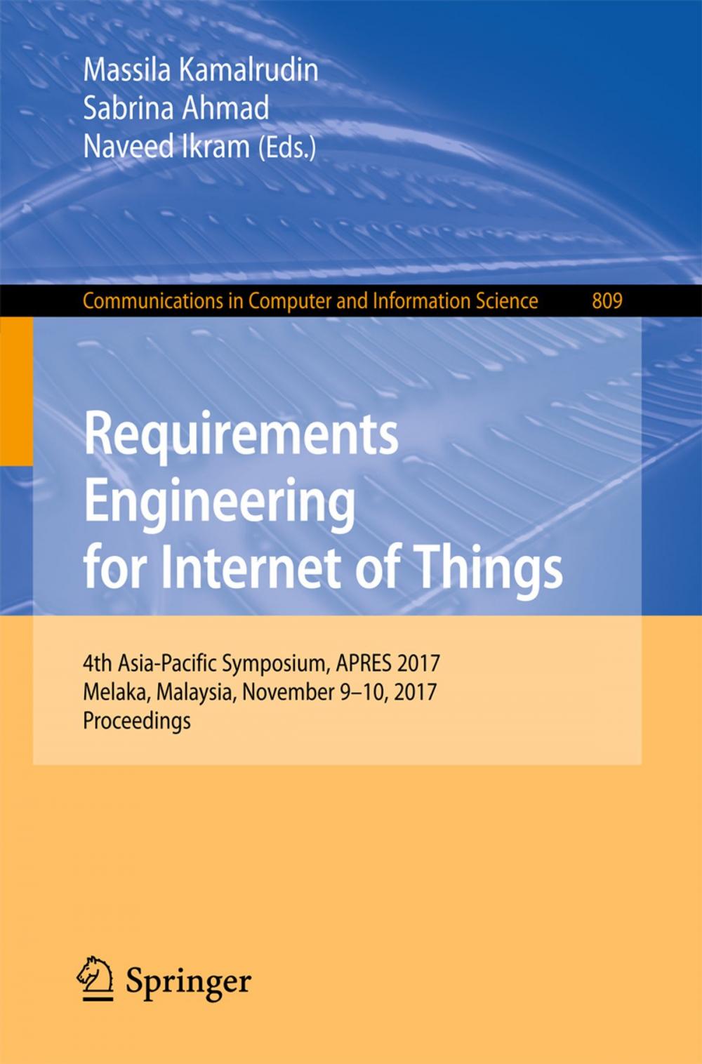 Big bigCover of Requirements Engineering for Internet of Things