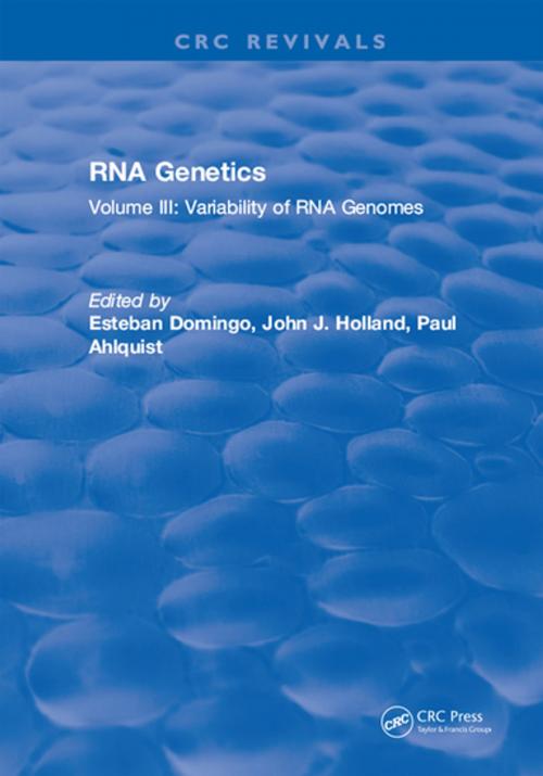 Cover of the book RNA Genetics by Esteban Domingo, CRC Press