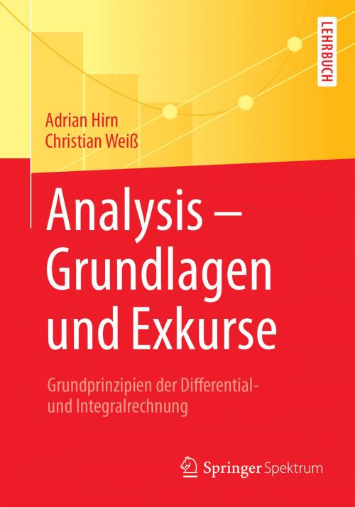Cover of the book Analysis – Grundlagen und Exkurse by Adrian Hirn, Christian Weiß, Springer Berlin Heidelberg