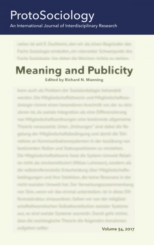 Cover of the book Meaning and Publicity by , Books on Demand