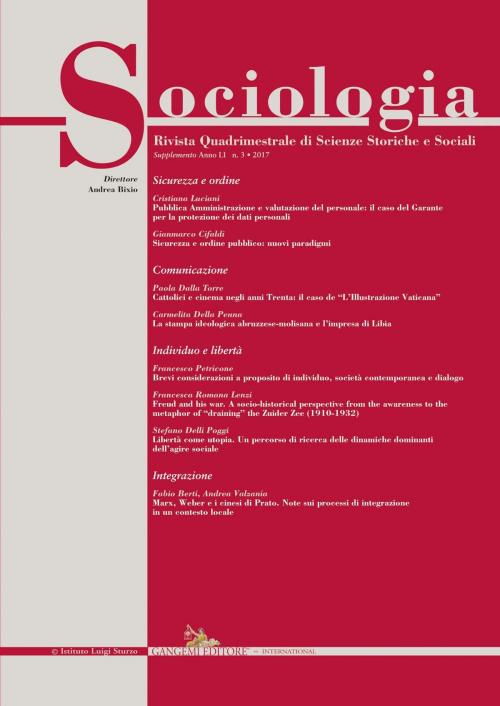 Cover of the book Sociologia n.3/2017 Supplemento by Fabio Berti, Gianmarco Cifaldi, Paola Dalla Torre, Carmelita Della Penna, Stefano Delli Poggi, Francesca Romana Lenzi, Cristiana Luciani, Francesco Petricone, Andrea Valzania, Gangemi editore