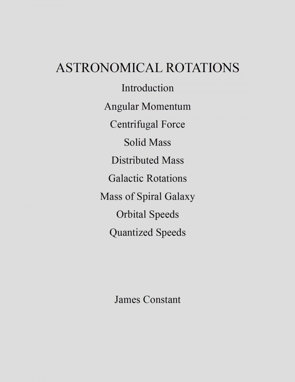 Big bigCover of Astronomical Rotations