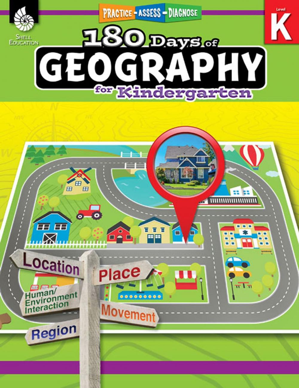 Big bigCover of 180 Days of Geography for Kindergarten: Practice, Assess, Diagnose