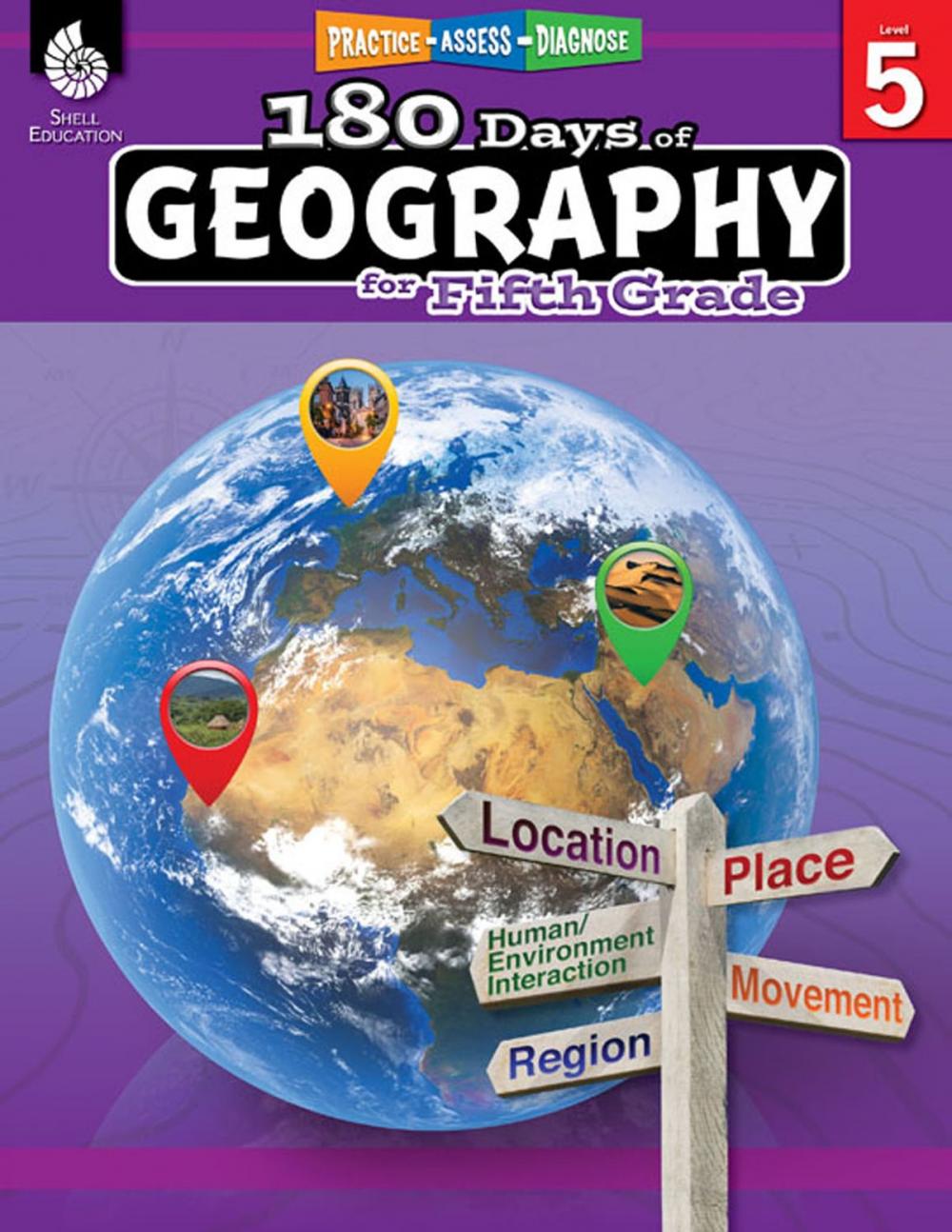 Big bigCover of 180 Days of Geography for Fifth Grade: Practice, Assess, Diagnose