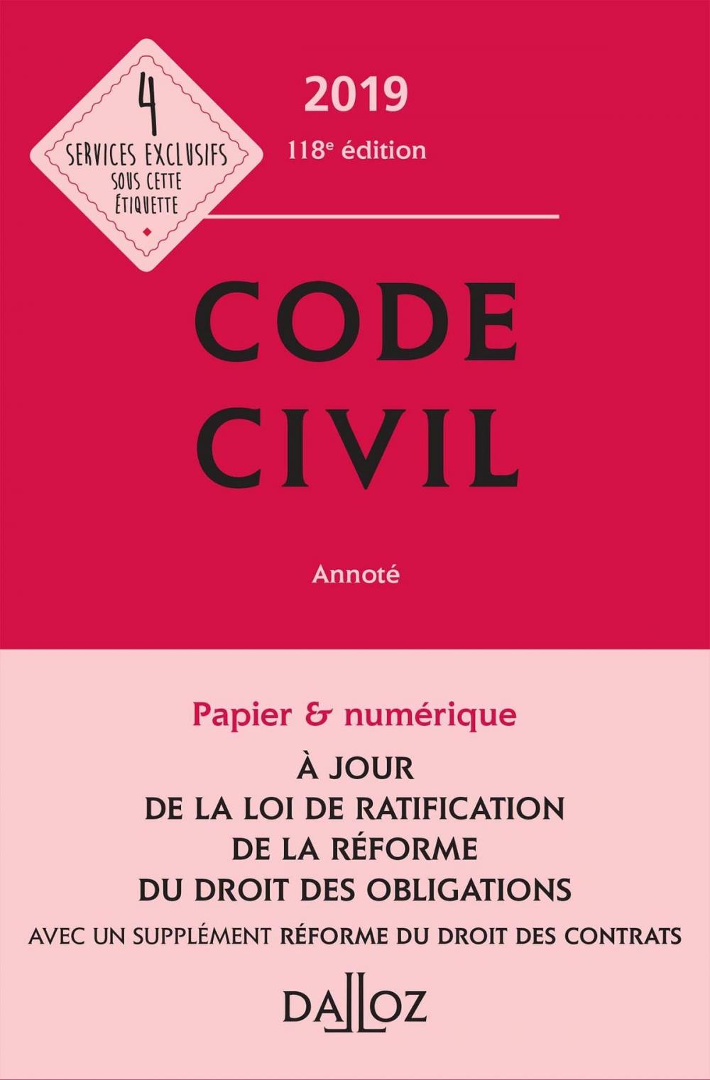 Big bigCover of Code civil 2019, annoté