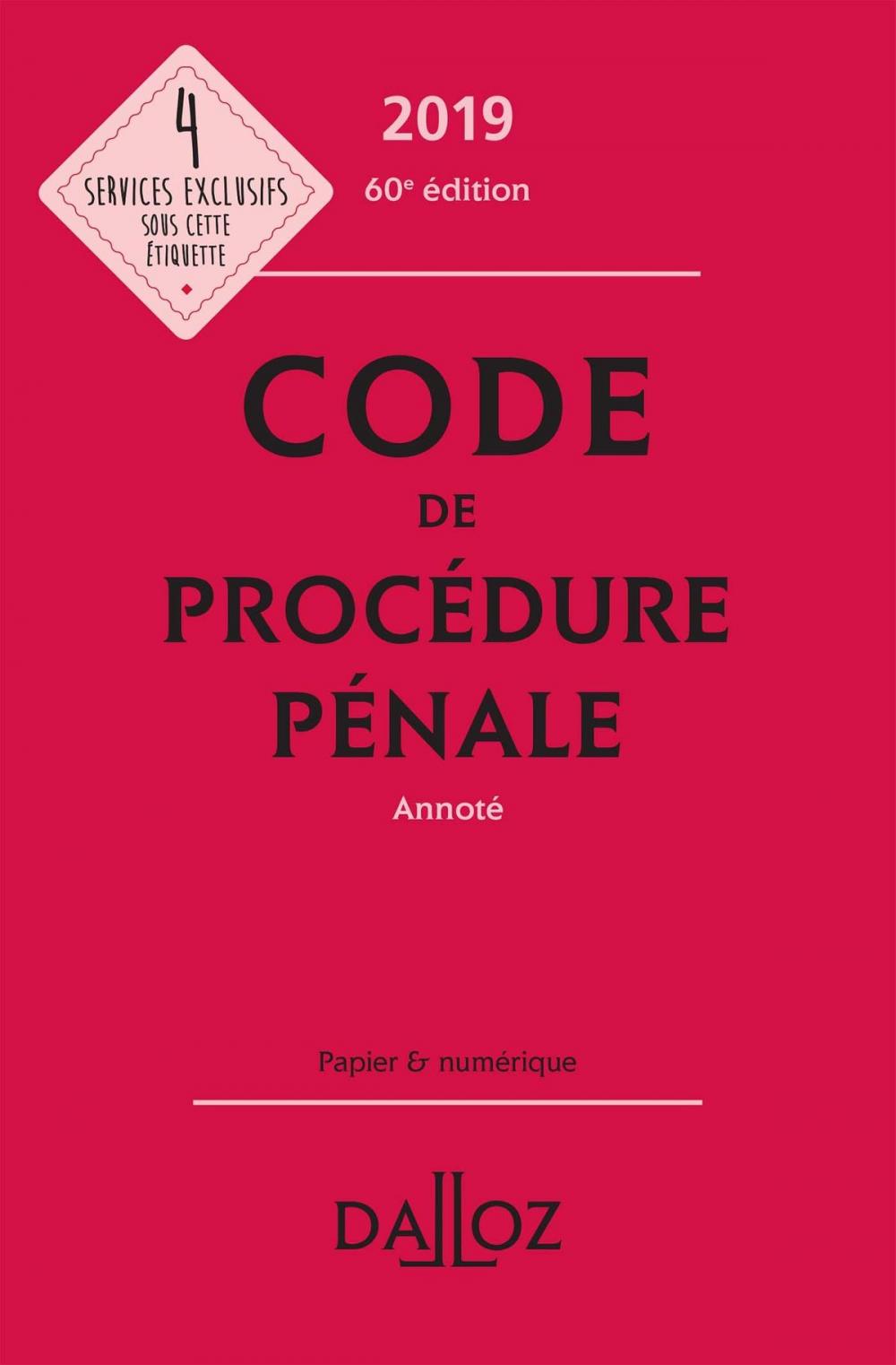 Big bigCover of Code de procédure pénale 2019, annoté