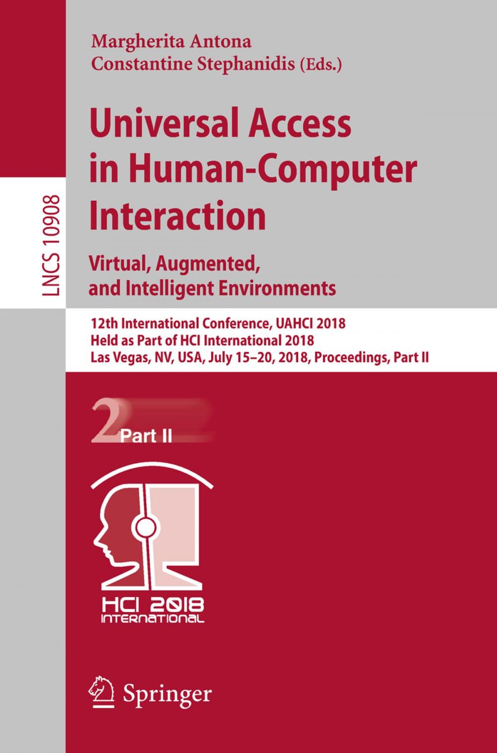 Big bigCover of Universal Access in Human-Computer Interaction. Virtual, Augmented, and Intelligent Environments