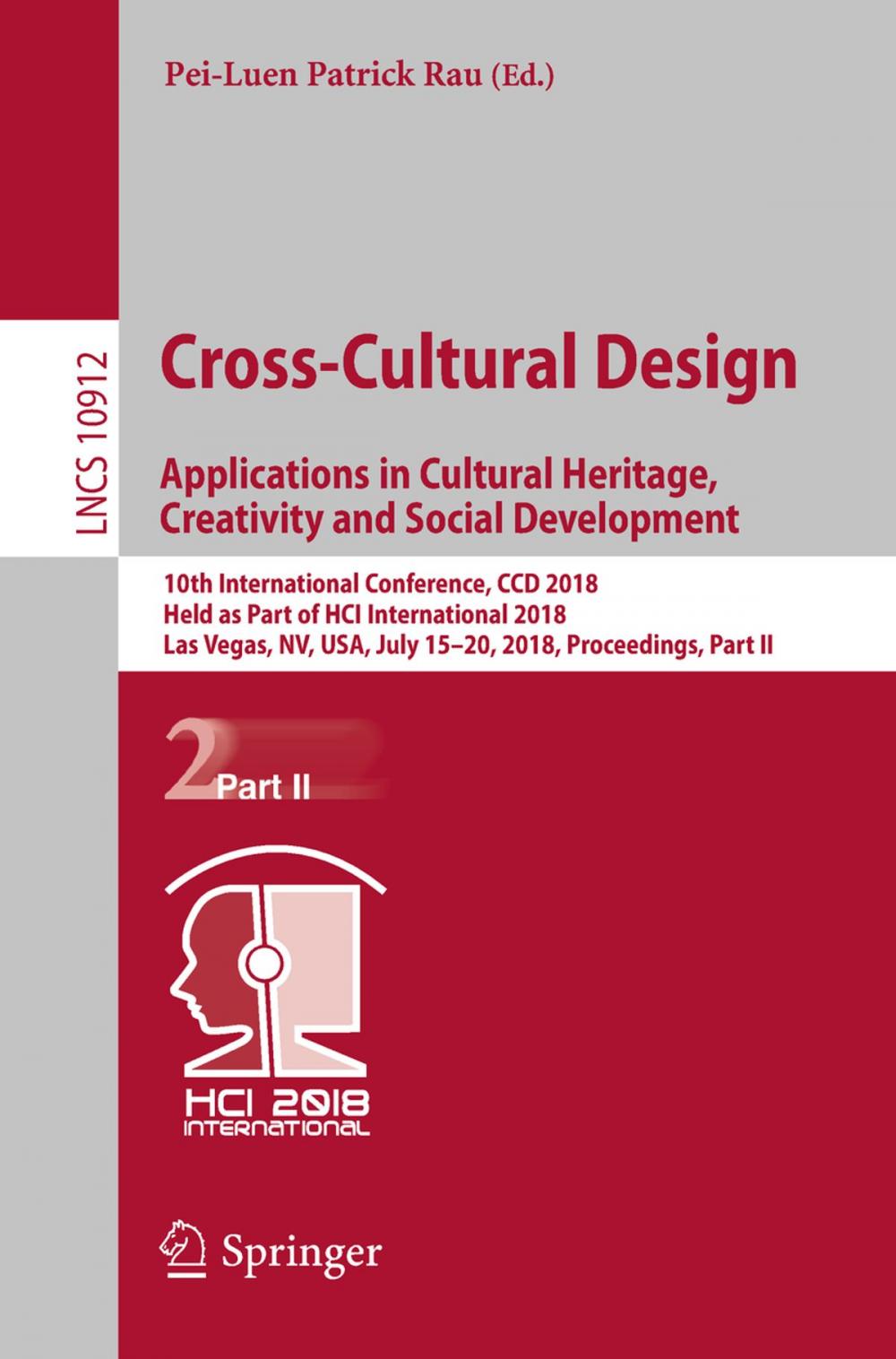 Big bigCover of Cross-Cultural Design. Applications in Cultural Heritage, Creativity and Social Development