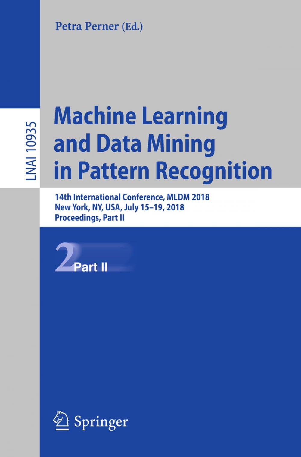 Big bigCover of Machine Learning and Data Mining in Pattern Recognition