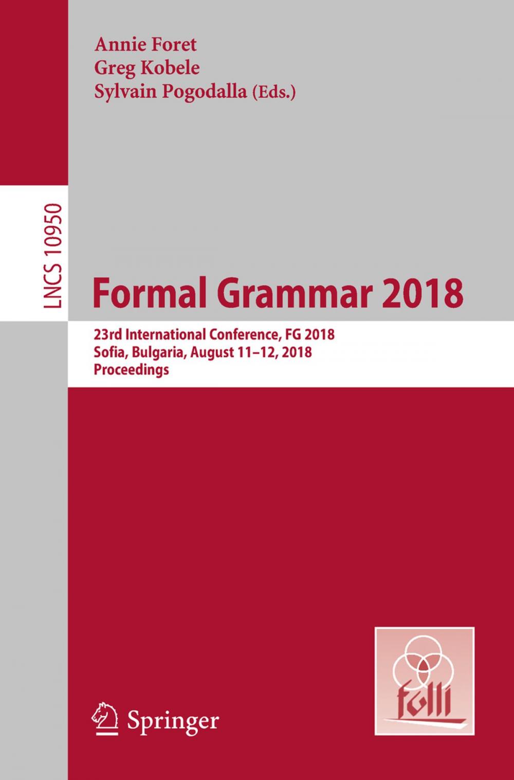 Big bigCover of Formal Grammar 2018