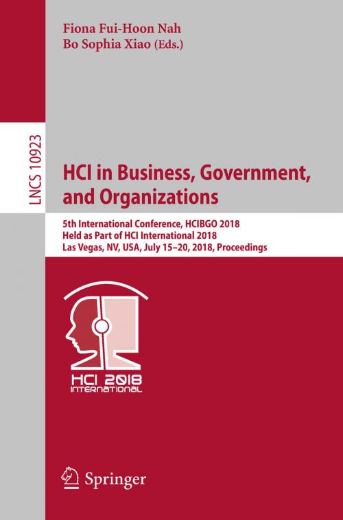 Cover of the book HCI in Business, Government, and Organizations by , Springer International Publishing