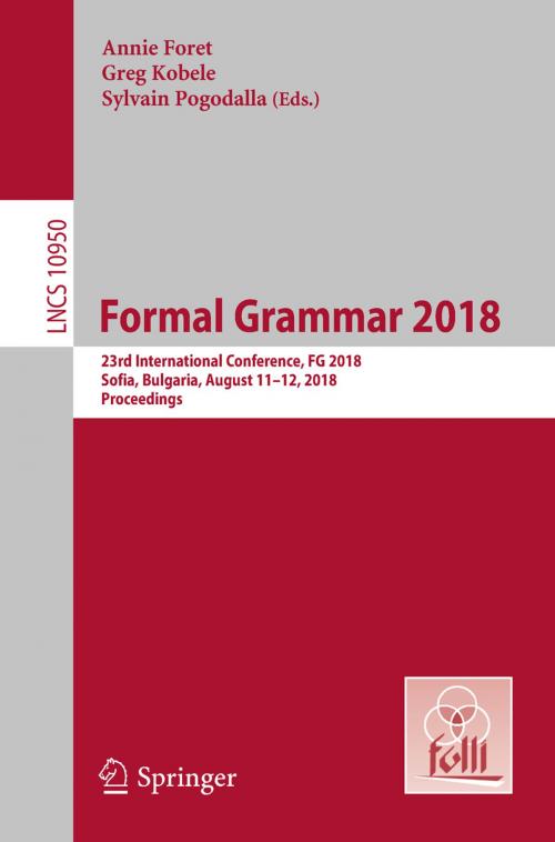 Cover of the book Formal Grammar 2018 by , Springer Berlin Heidelberg