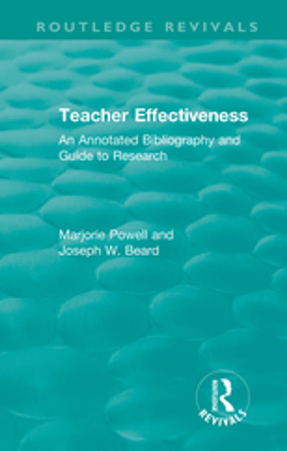 Big bigCover of Teacher Effectiveness