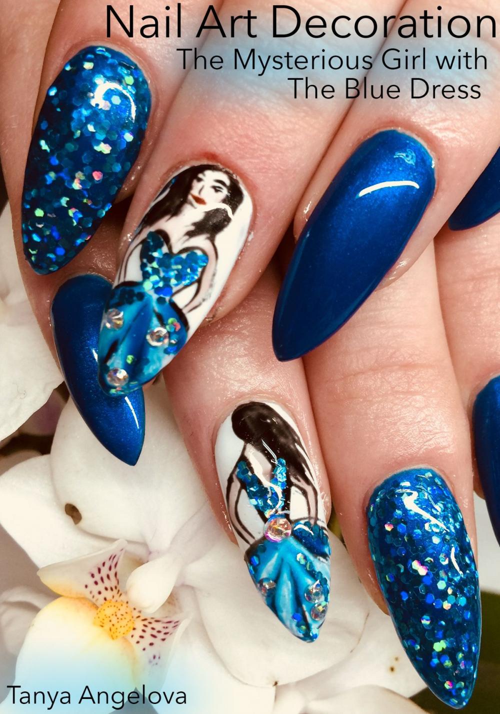 Big bigCover of Nail Art Decoration: The Mysterious Girl with The Blue Dress