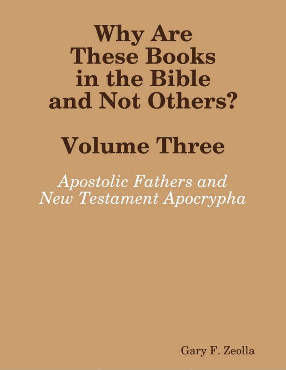 Big bigCover of Why Are These Books in the Bible and Not Others? - Volume Three The Apostolic Fathers and the New Testament Apocrypha