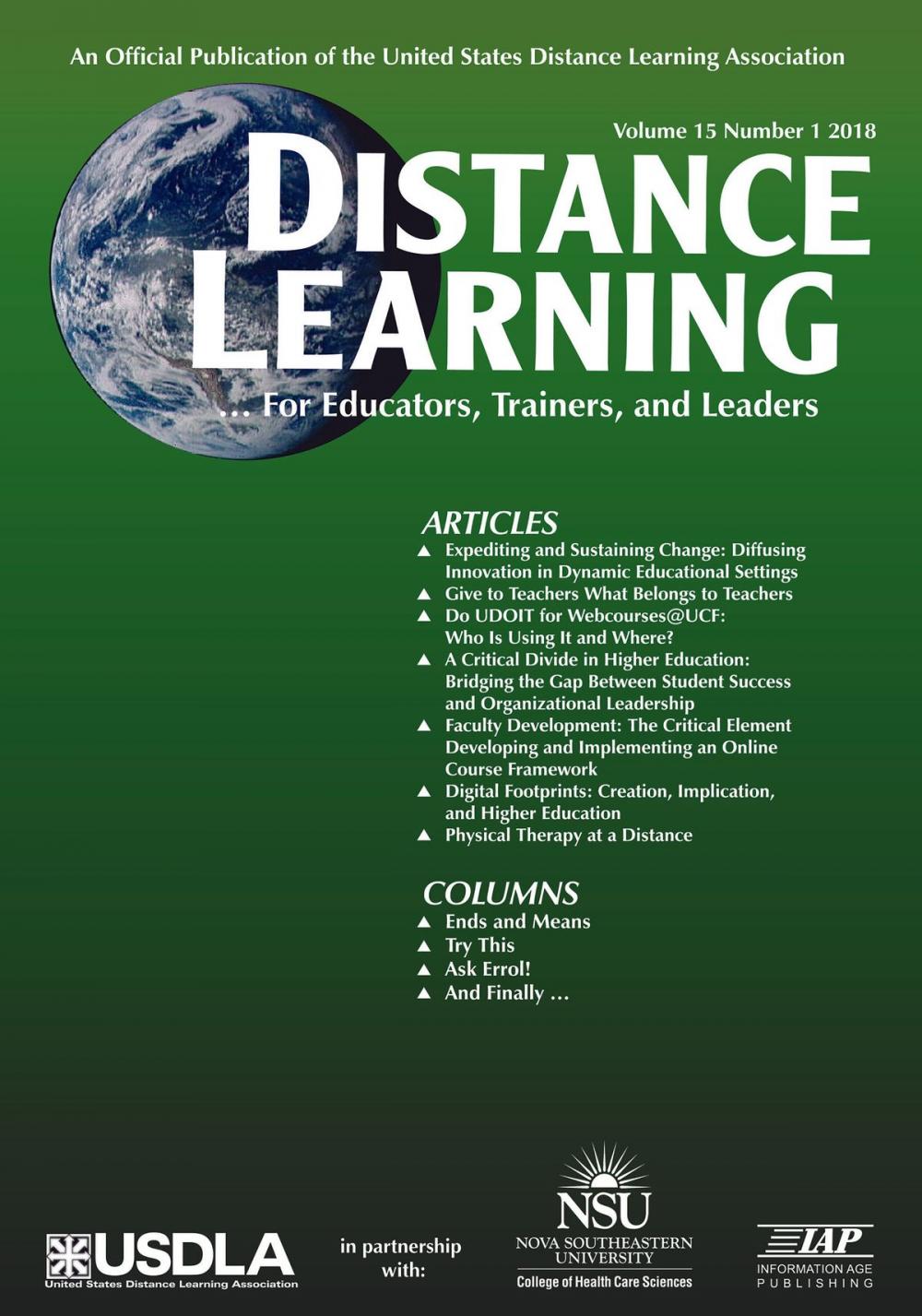 Big bigCover of Distance Learning - Issue