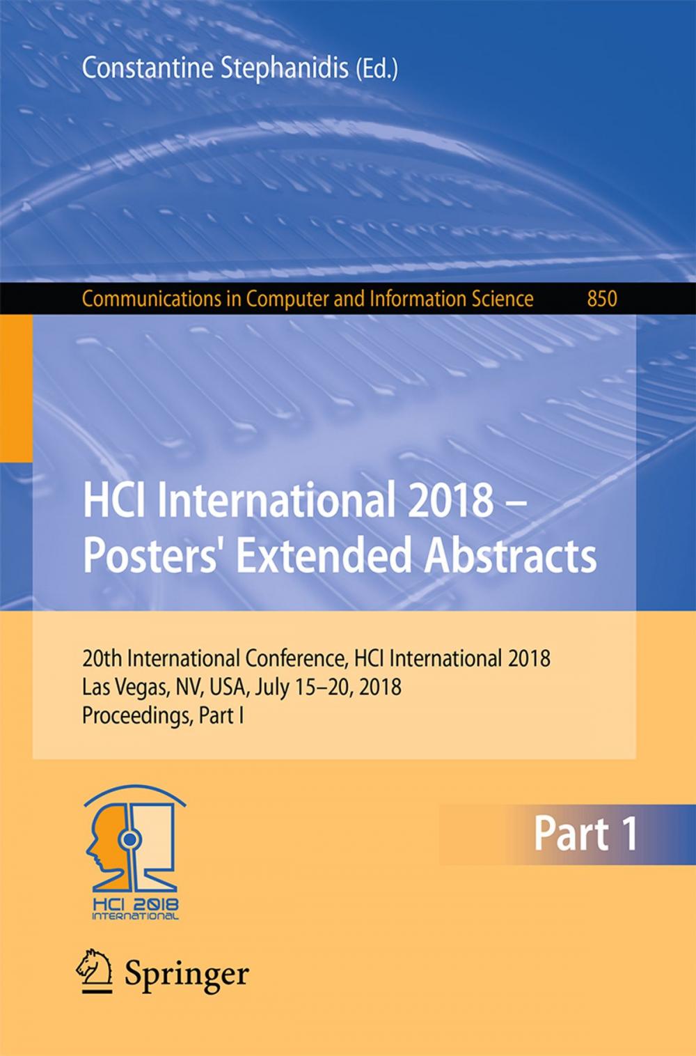 Big bigCover of HCI International 2018 – Posters' Extended Abstracts