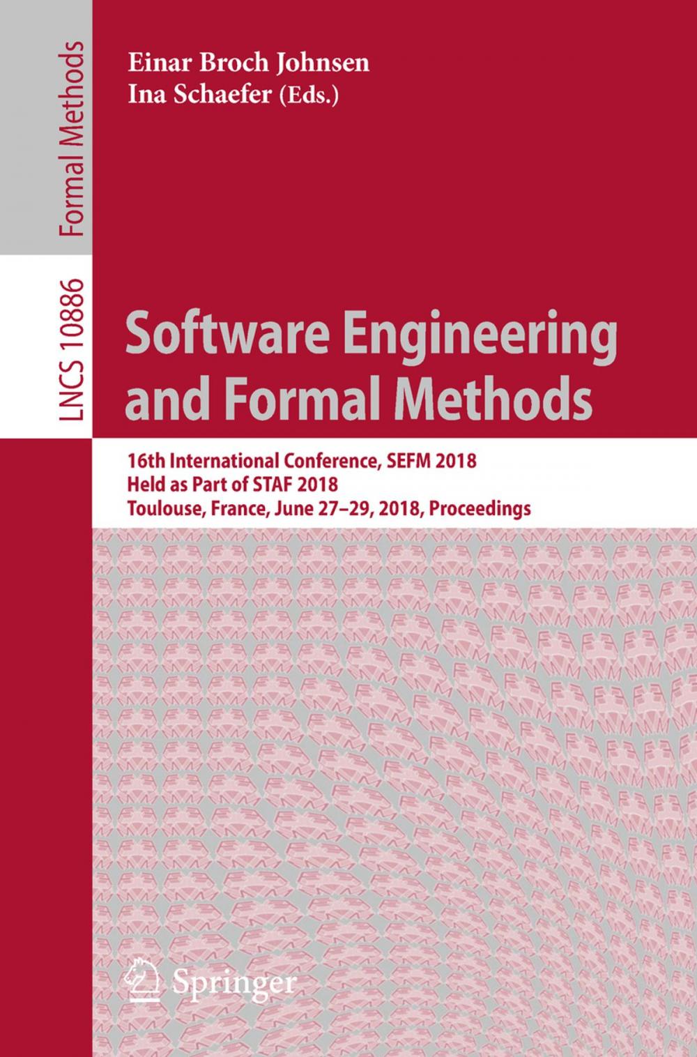 Big bigCover of Software Engineering and Formal Methods