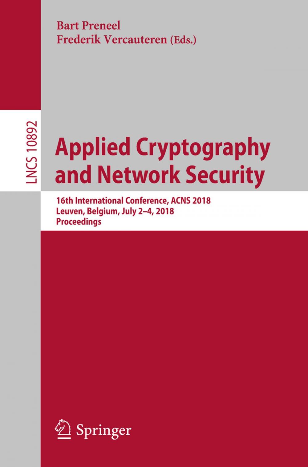 Big bigCover of Applied Cryptography and Network Security