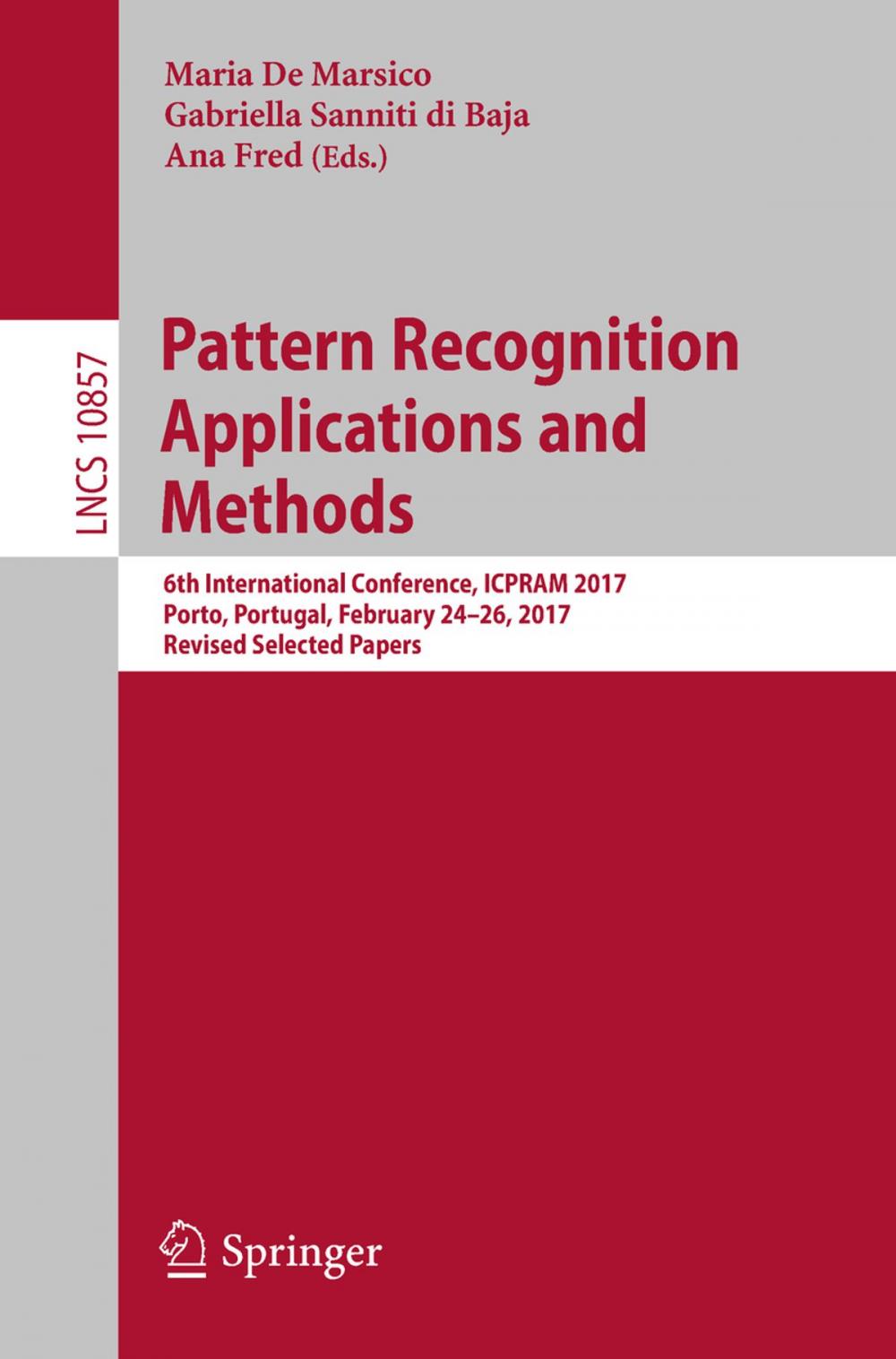 Big bigCover of Pattern Recognition Applications and Methods