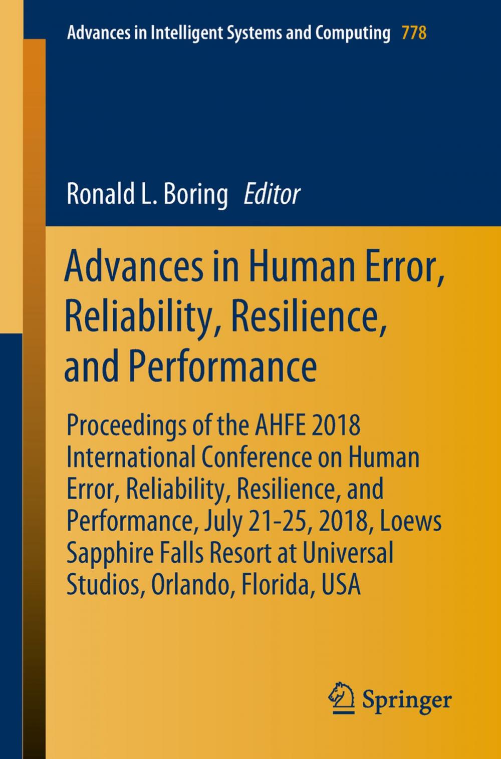 Big bigCover of Advances in Human Error, Reliability, Resilience, and Performance