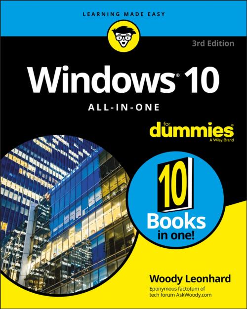 Cover of the book Windows 10 All-In-One For Dummies by Woody Leonhard, Wiley