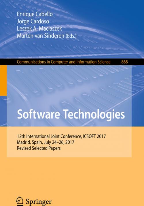 Cover of the book Software Technologies by , Springer International Publishing