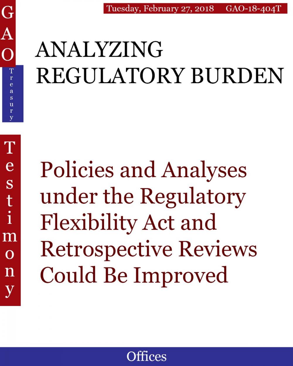 Big bigCover of ANALYZING REGULATORY BURDEN