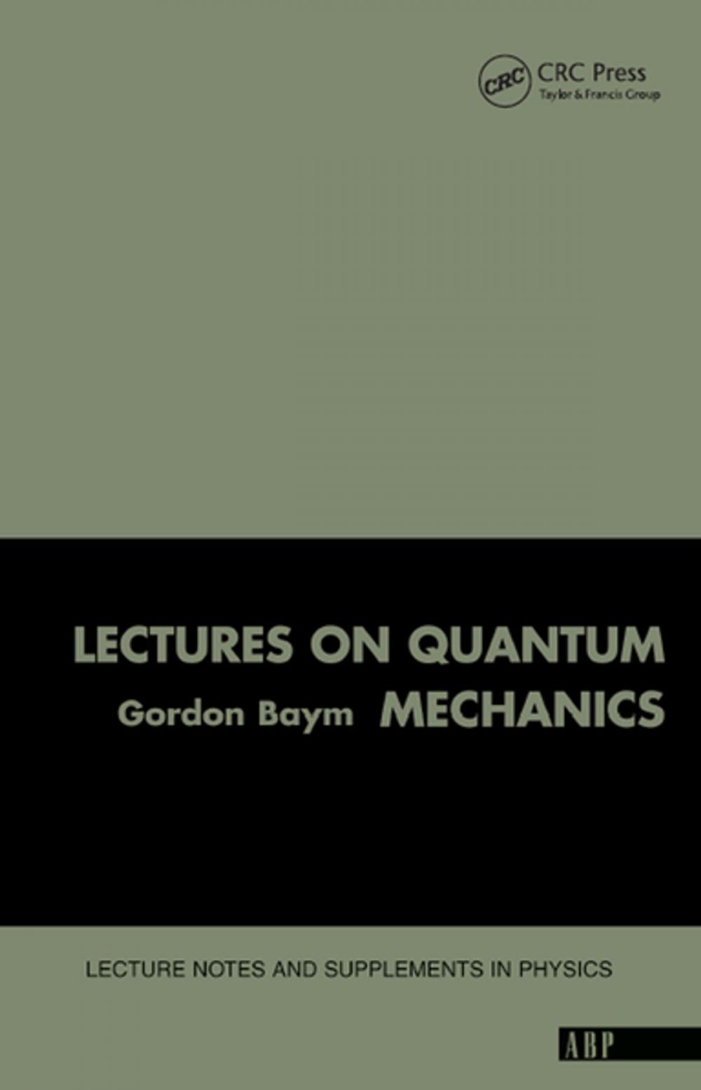 Big bigCover of Lectures On Quantum Mechanics