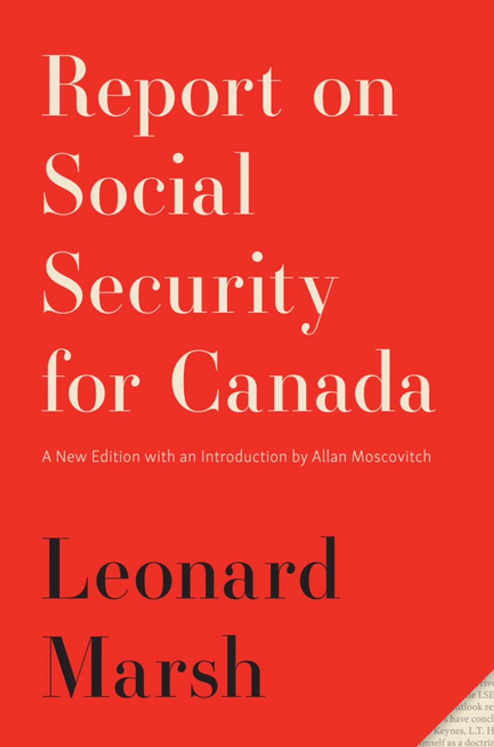 Big bigCover of Report on Social Security for Canada