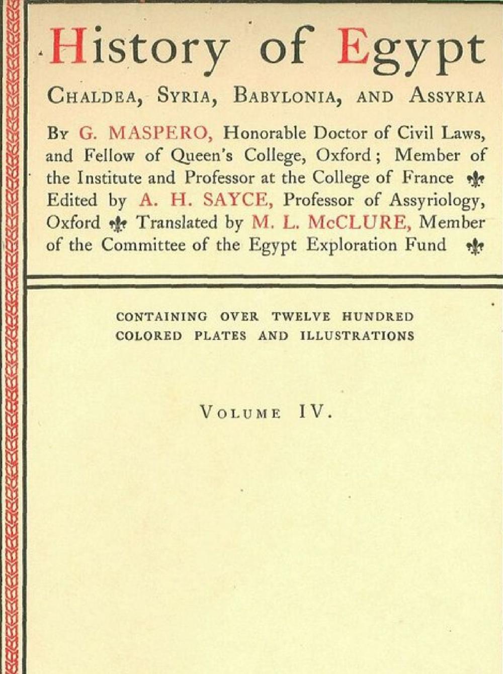 Big bigCover of History of Egypt, Chaldea, Syria, Babylonia, and Assyria, Vol. 4