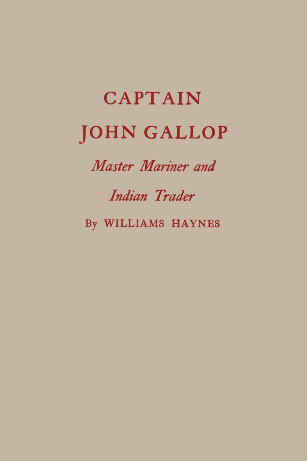 Big bigCover of Captain John Gallop