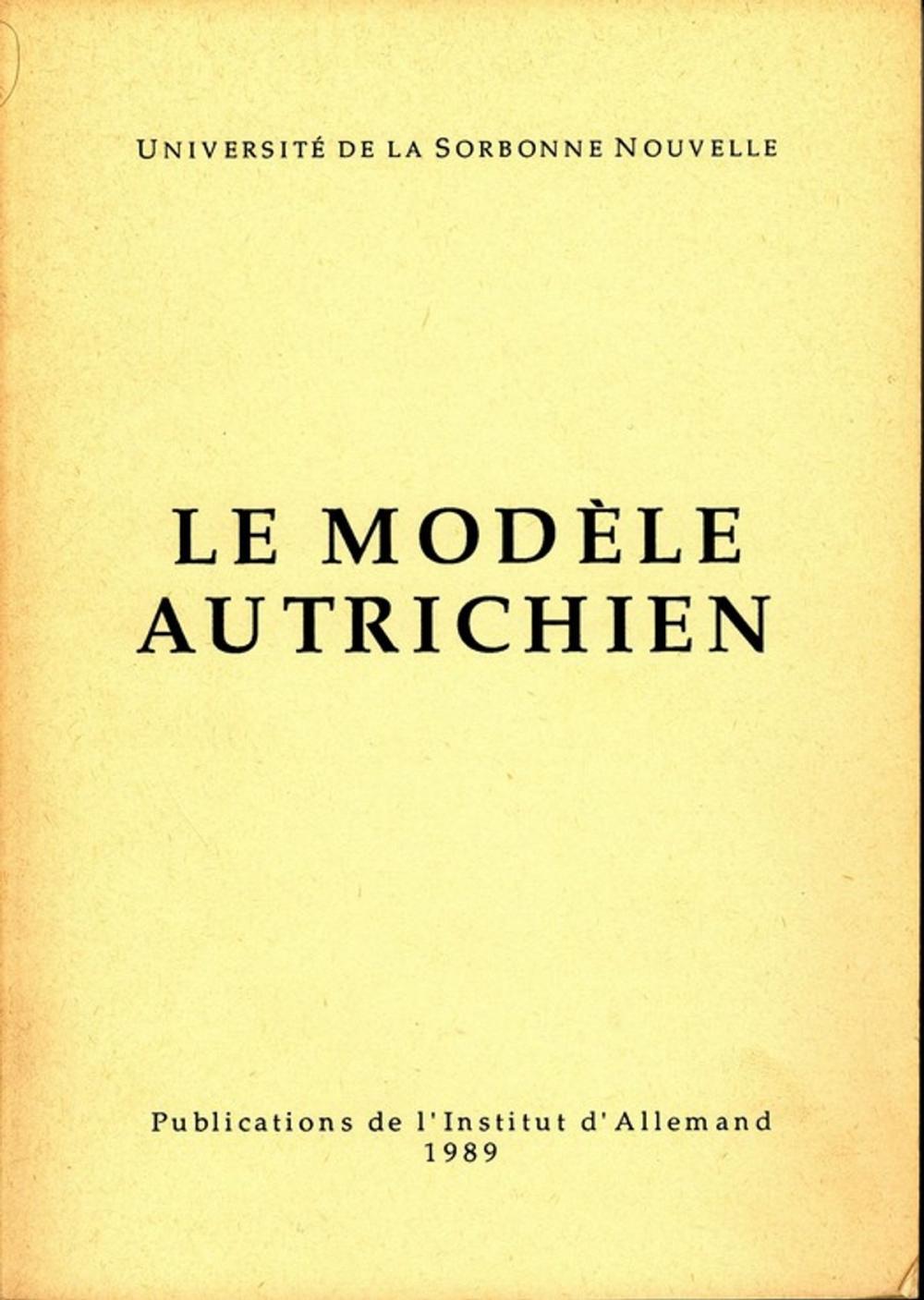 Big bigCover of Le modèle autrichien