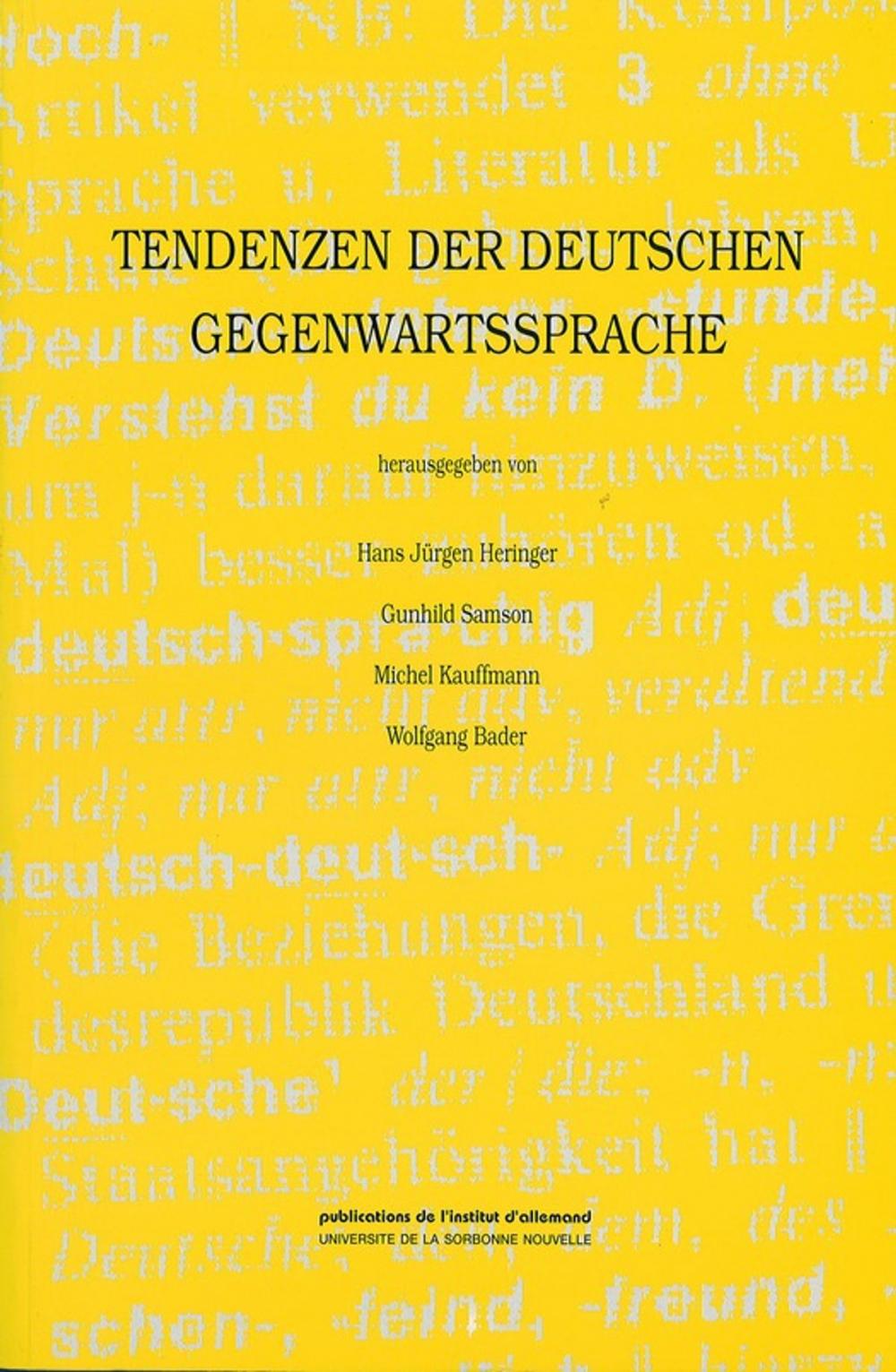 Big bigCover of Tendenzen der deutschen Gegenwartssprache