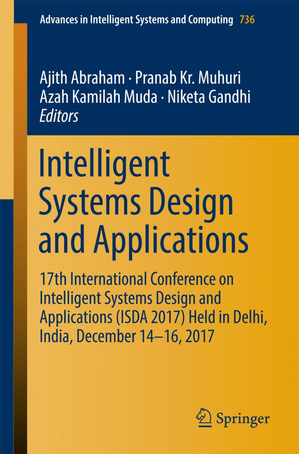 Big bigCover of Intelligent Systems Design and Applications