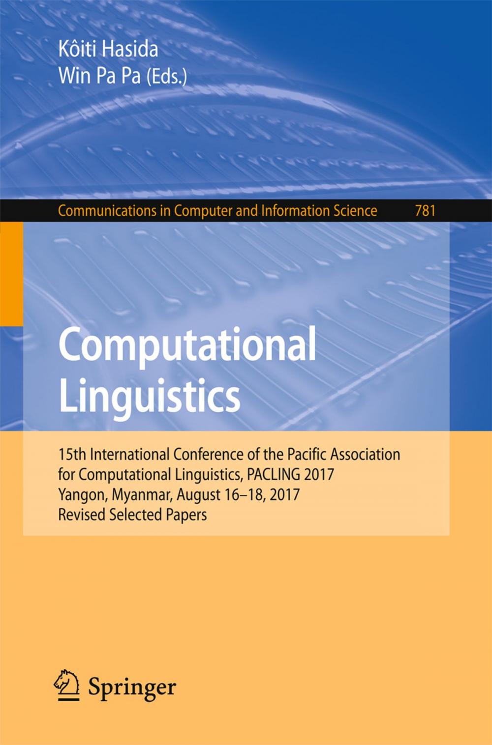 Big bigCover of Computational Linguistics