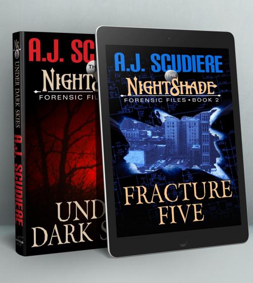 Cover of the book The NightShade Forensic Files: Under Dark Skies & Fracture Five by A.J. Scudiere, Griffyn Ink