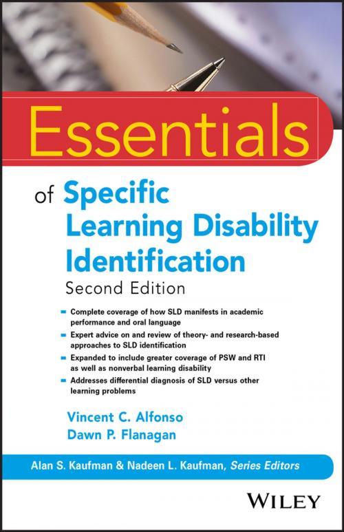 Cover of the book Essentials of Specific Learning Disability Identification by Vincent C. Alfonso, Dawn P. Flanagan, Wiley