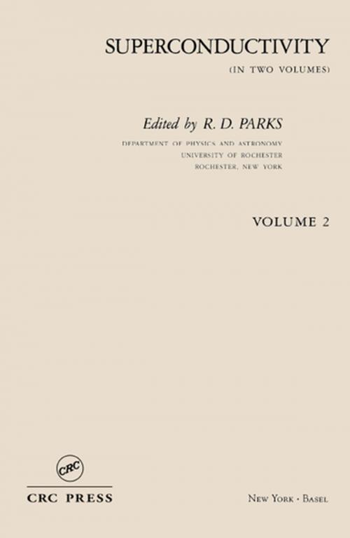 Cover of the book Superconductivity by R.D. Parks, CRC Press