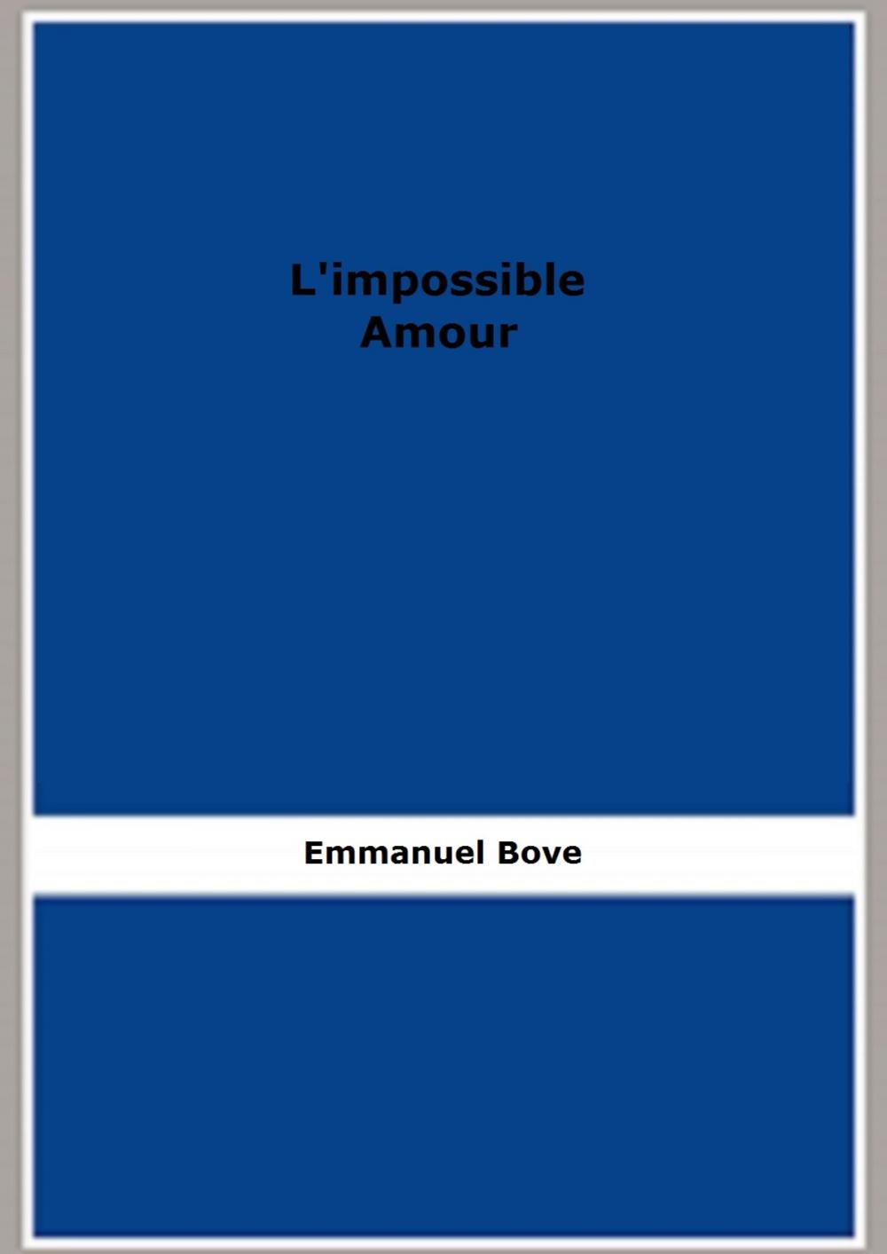 Big bigCover of L'impossible Amour