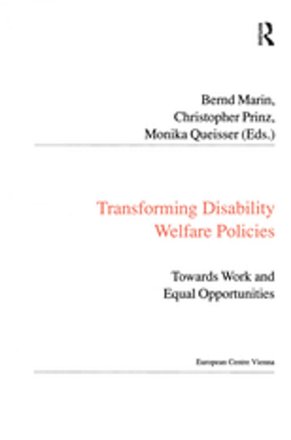 Big bigCover of Transforming Disability Welfare Policies