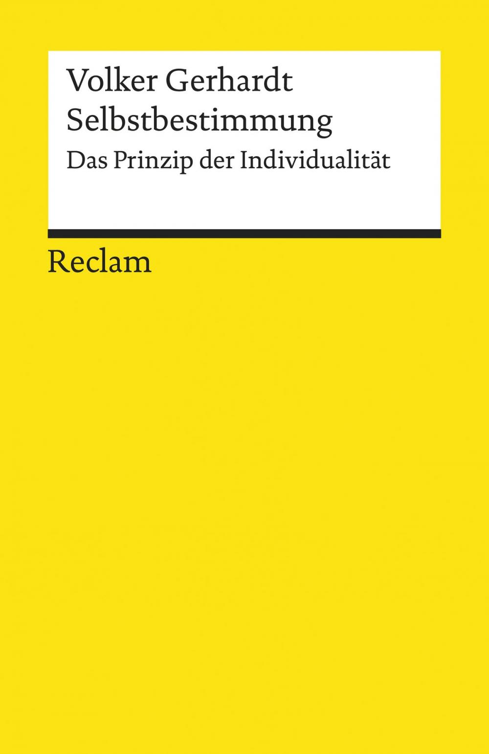 Big bigCover of Selbstbestimmung. Das Prinzip der Individualität