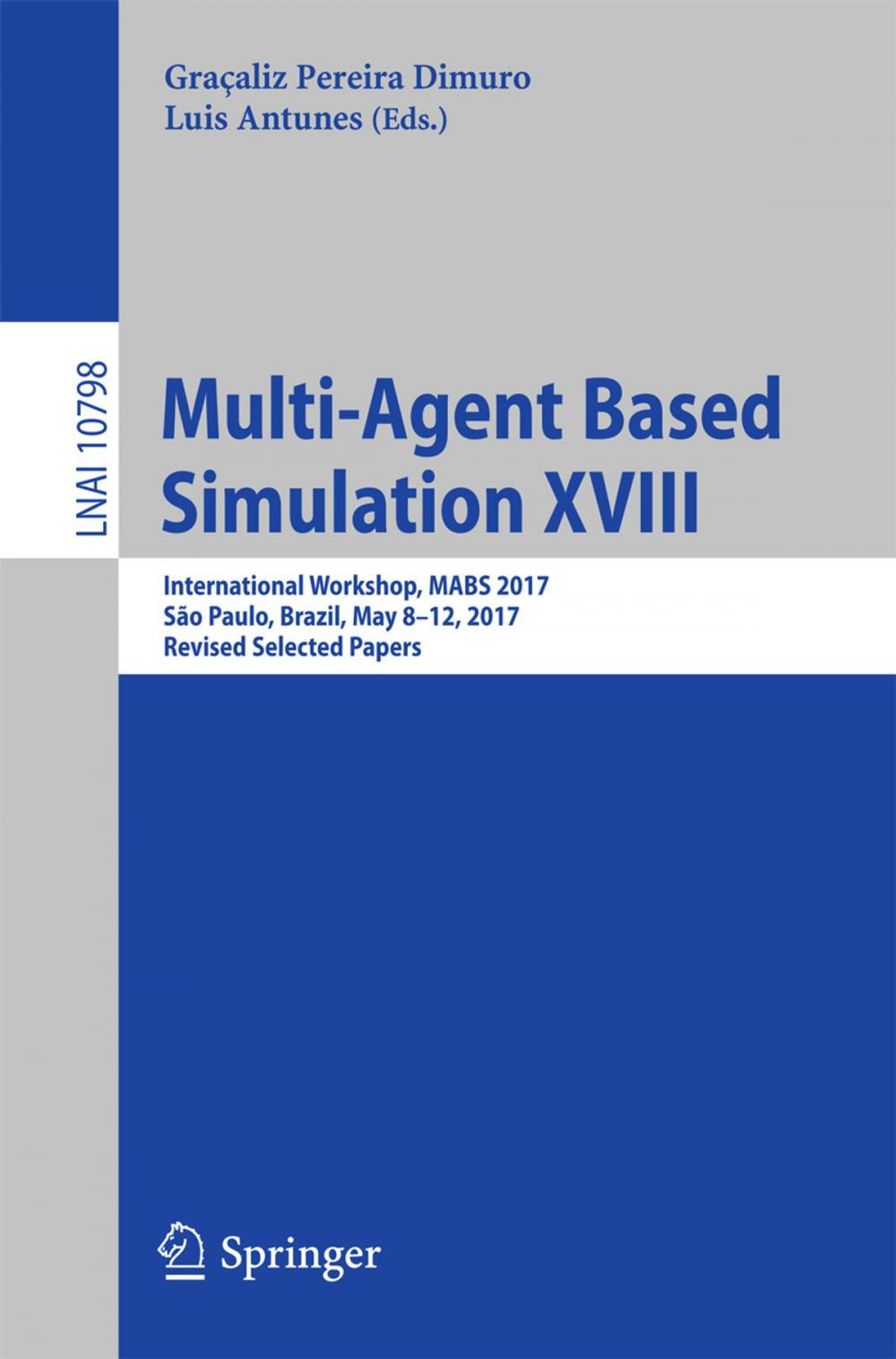 Big bigCover of Multi-Agent Based Simulation XVIII